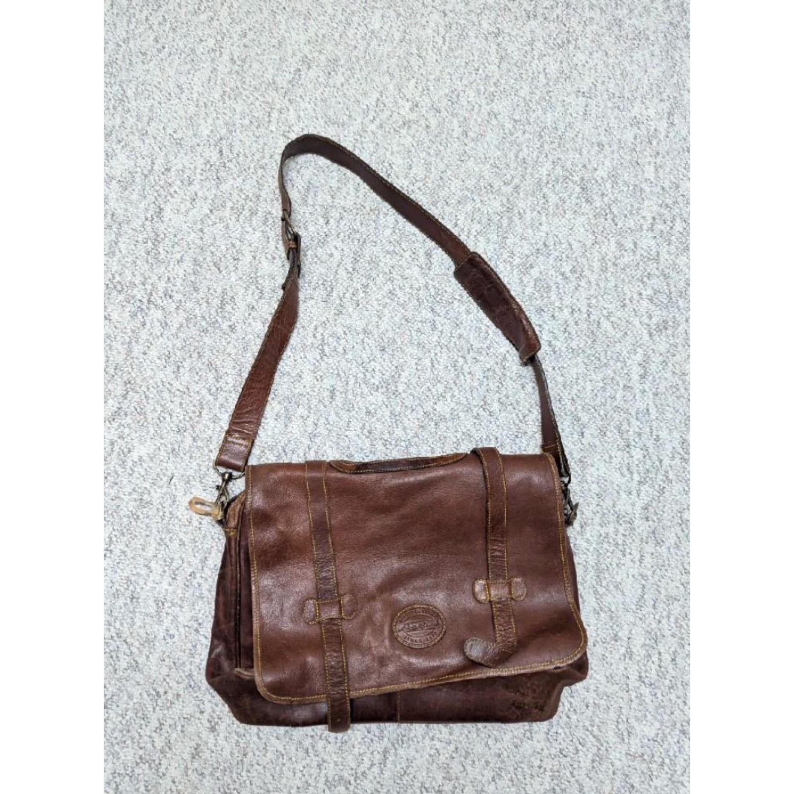 Eddie Bauer VINTAGE Eddie Bauer Messenger Bag COWHIDE Brown Leather LAPTOP Briefcase 16" Bag Medium Men Size ONE SIZE - 2 Thumbnail