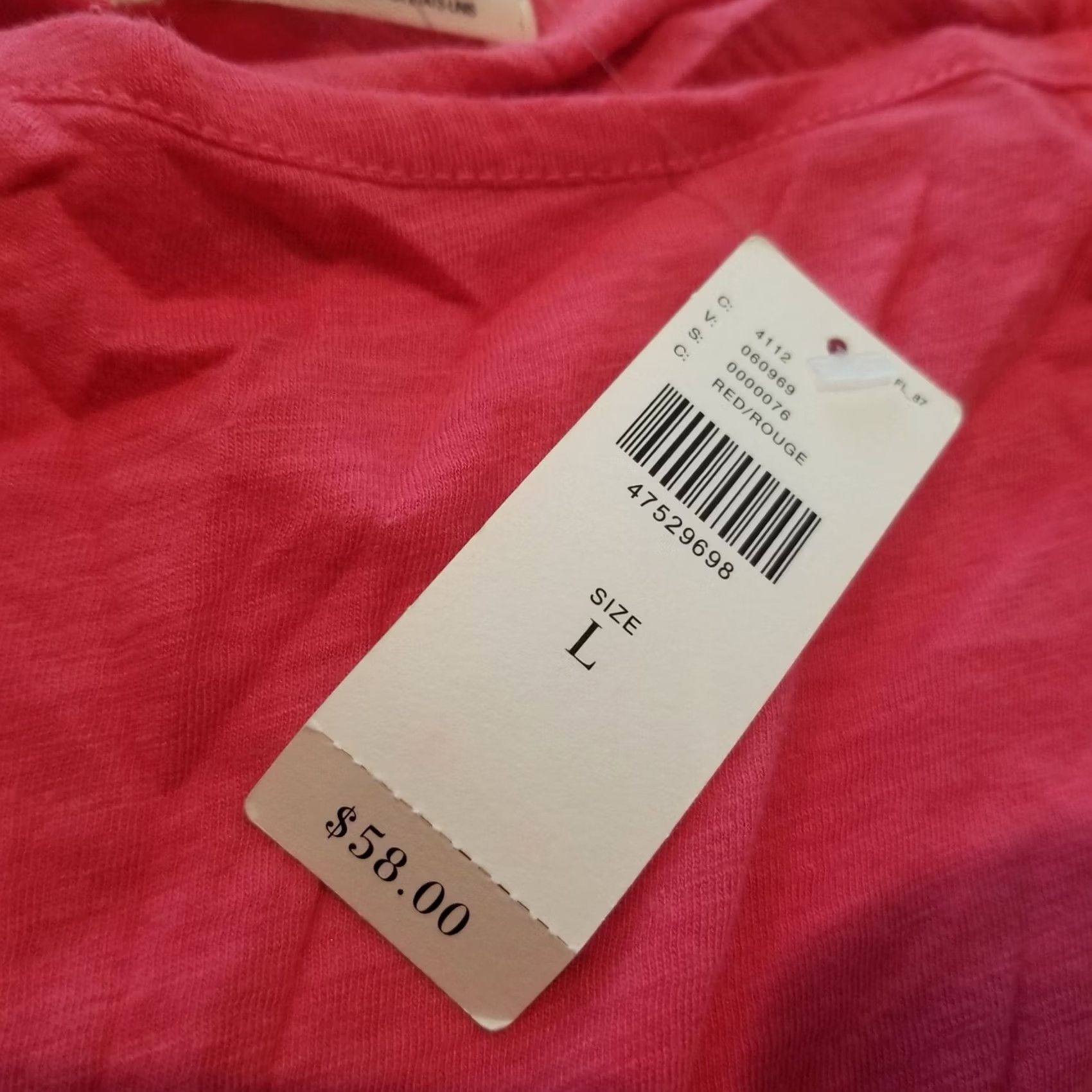 Anthropologie Anthropologie T. La Women's Shirred Waist Blouse Shirt L Pink Red Solid Short Sleeve Buy New with Tags Size L / US 10 / IT 46 - 4 Thumbnail