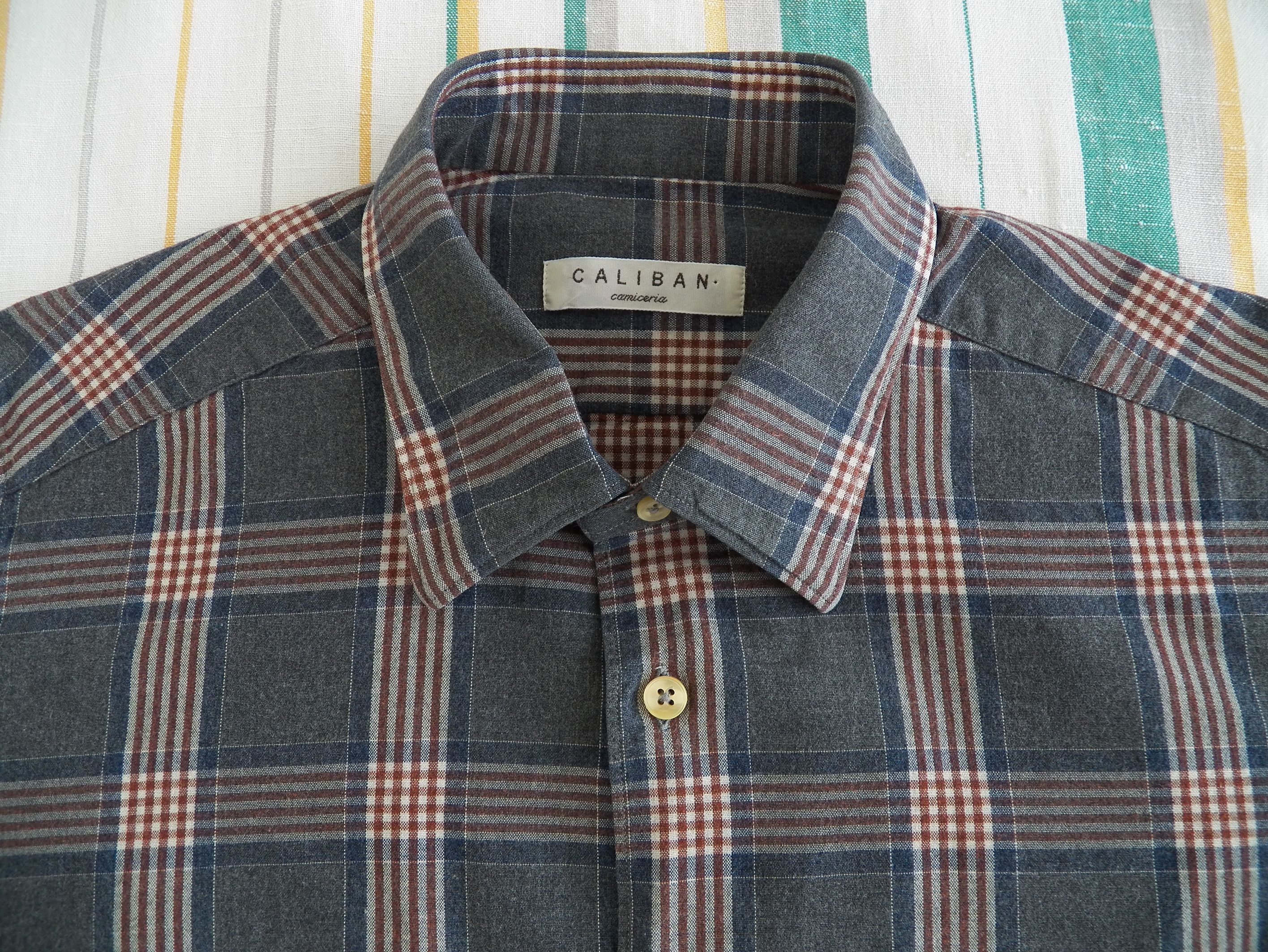 Other Caliban Camiceria Dress Shirt Plaid Cotton 16 41 Slim Fit Size US M / EU 48-50 / 2 - 2 Thumbnail