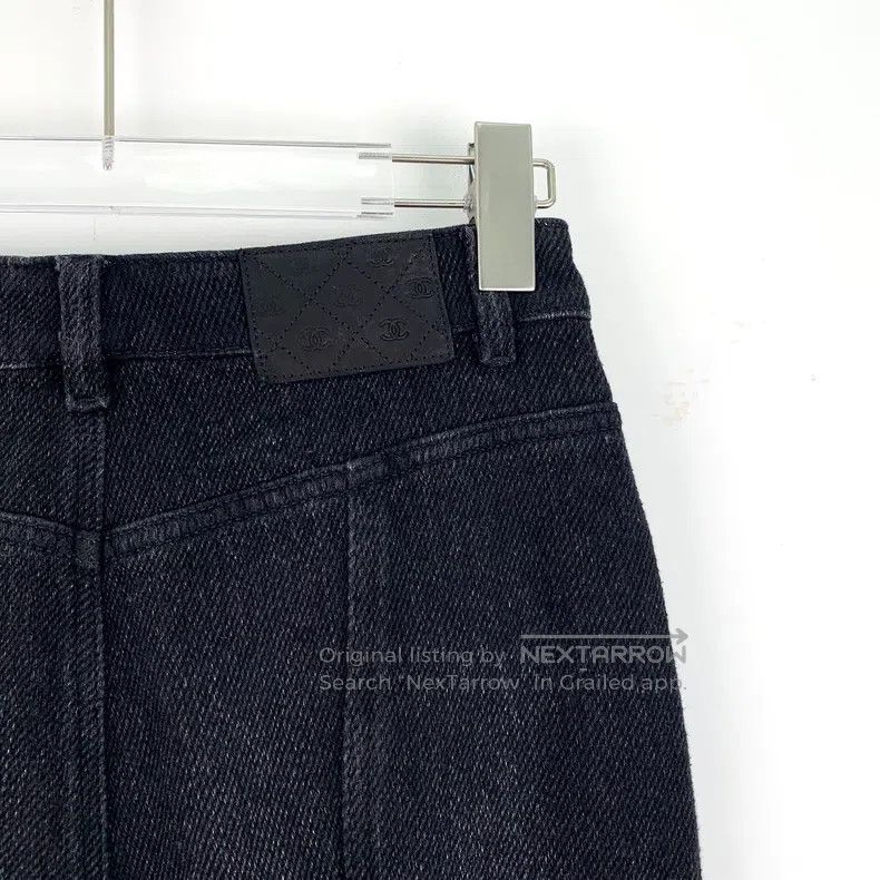Chanel Chanel Black logo cotton casual wide-leg denim trousers Size 42" / US 20 - 5 Thumbnail