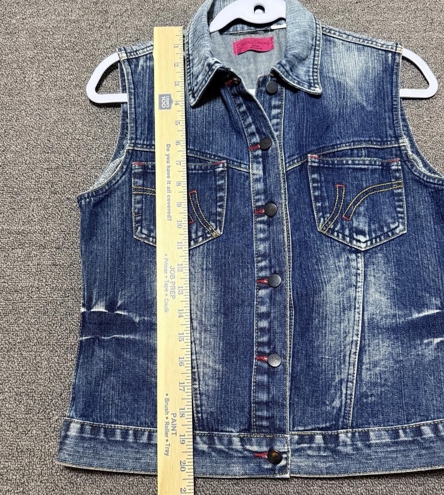 Other Vintage Carol's Denim 80s Acid Wash Sleeveless Biker Vest Size S / US 4 / IT 40 - 4 Thumbnail