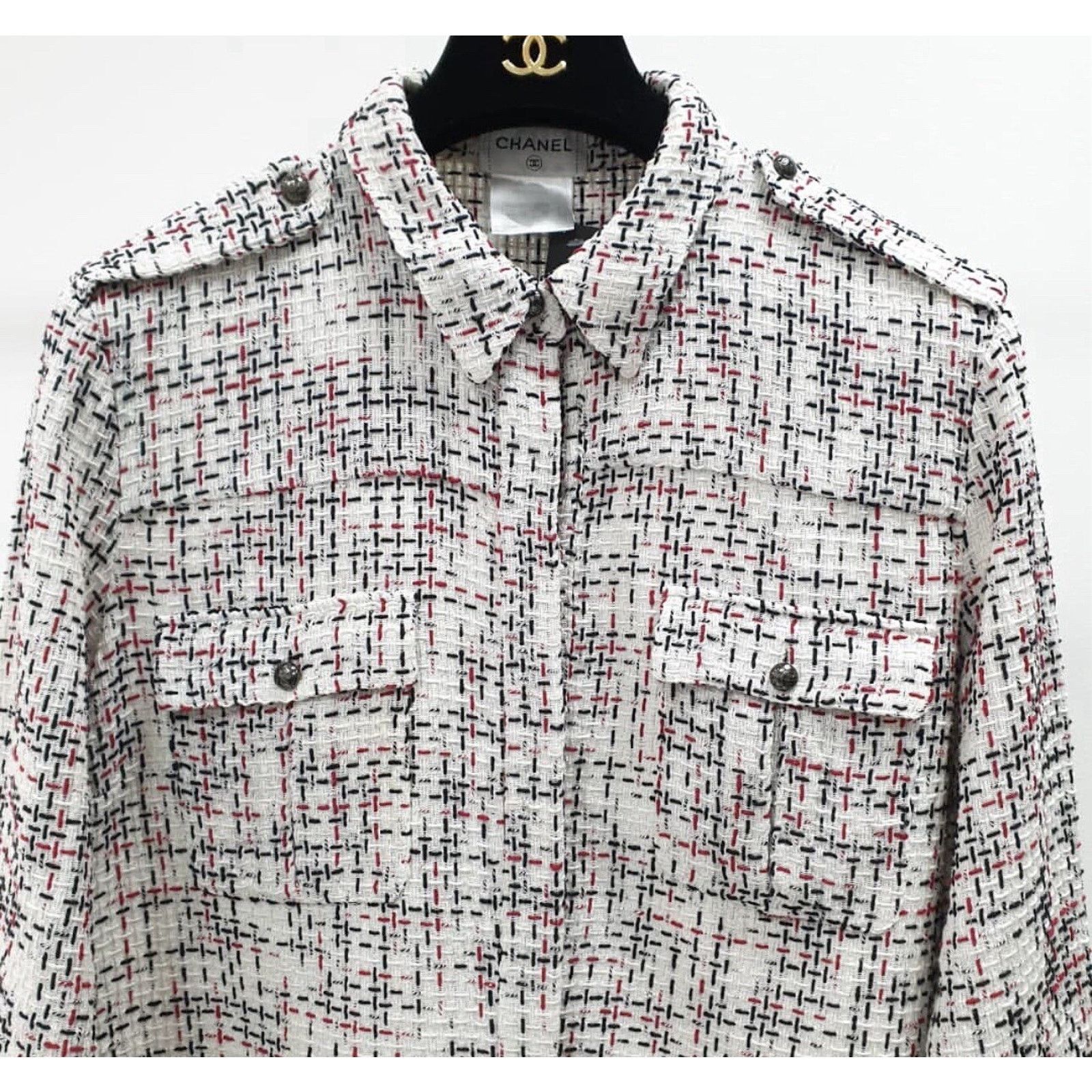 Chanel CHANEL Tweed Shirt Sz.46 Size XL / US 12-14 / IT 48-50 - 2 Thumbnail