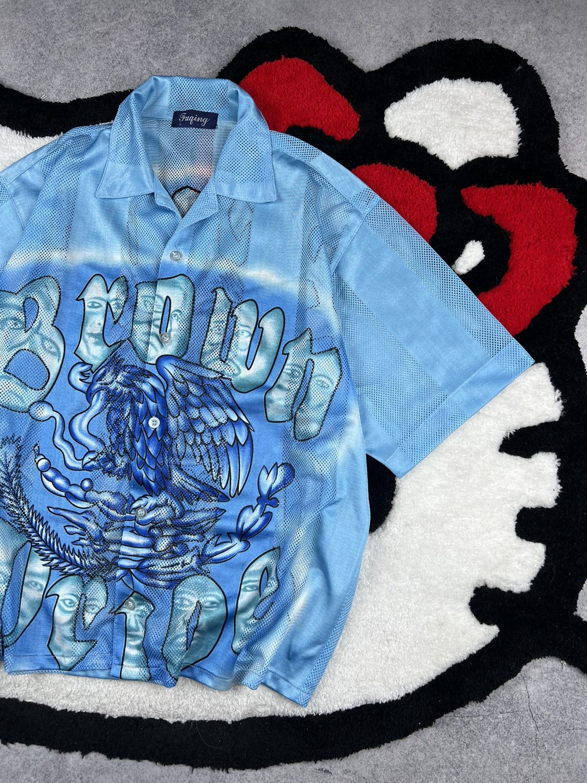 Vintage Vintage 90s Eagles Brown Graffiti Rap Y2K Shirt Size US L / EU 52-54 / 3 - 3 Thumbnail