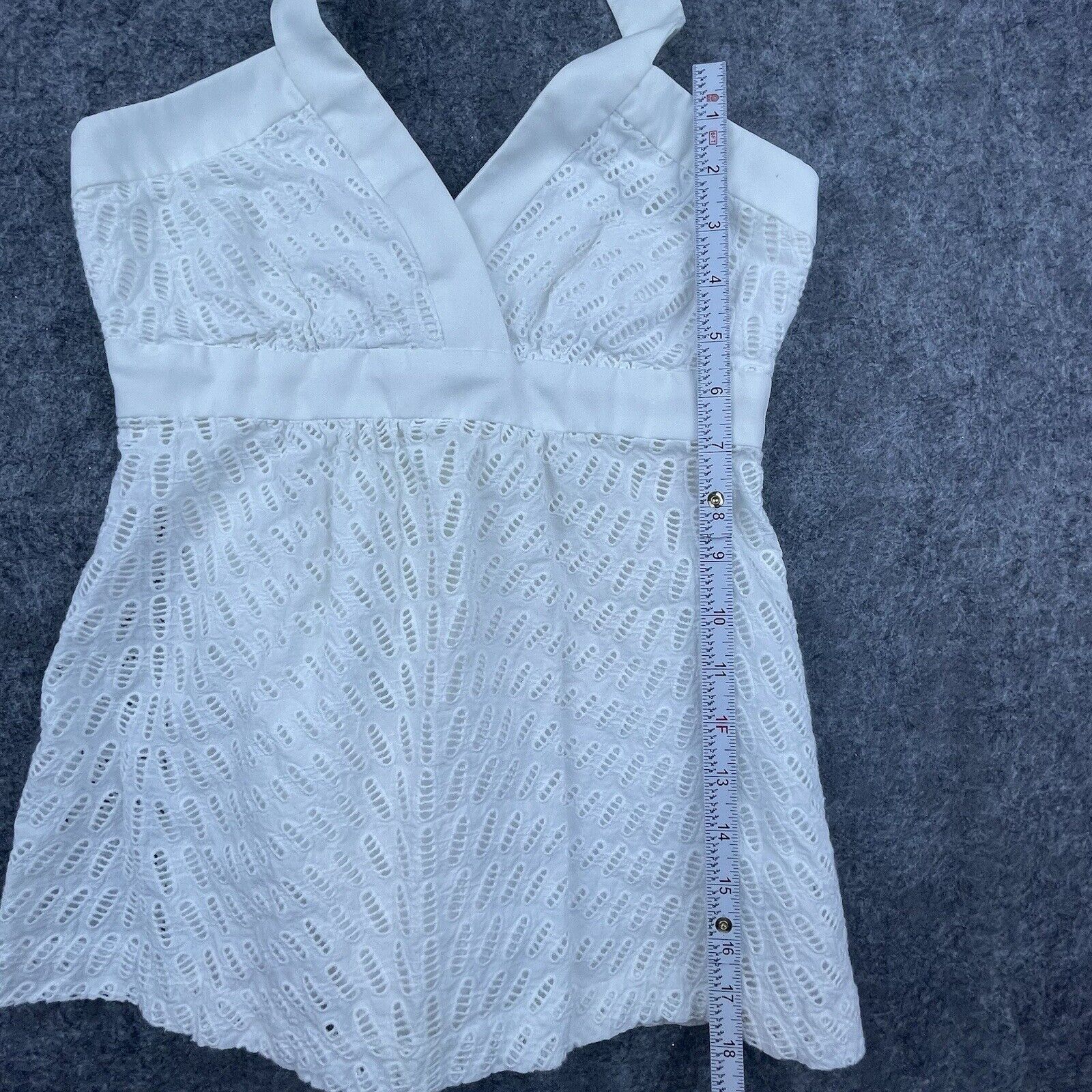 Trina Turk Trina Turk Halter Womens 0 White Eyelet Coquette Angelcore Size XS / US 0-2 / IT 36-38 - 6 Thumbnail