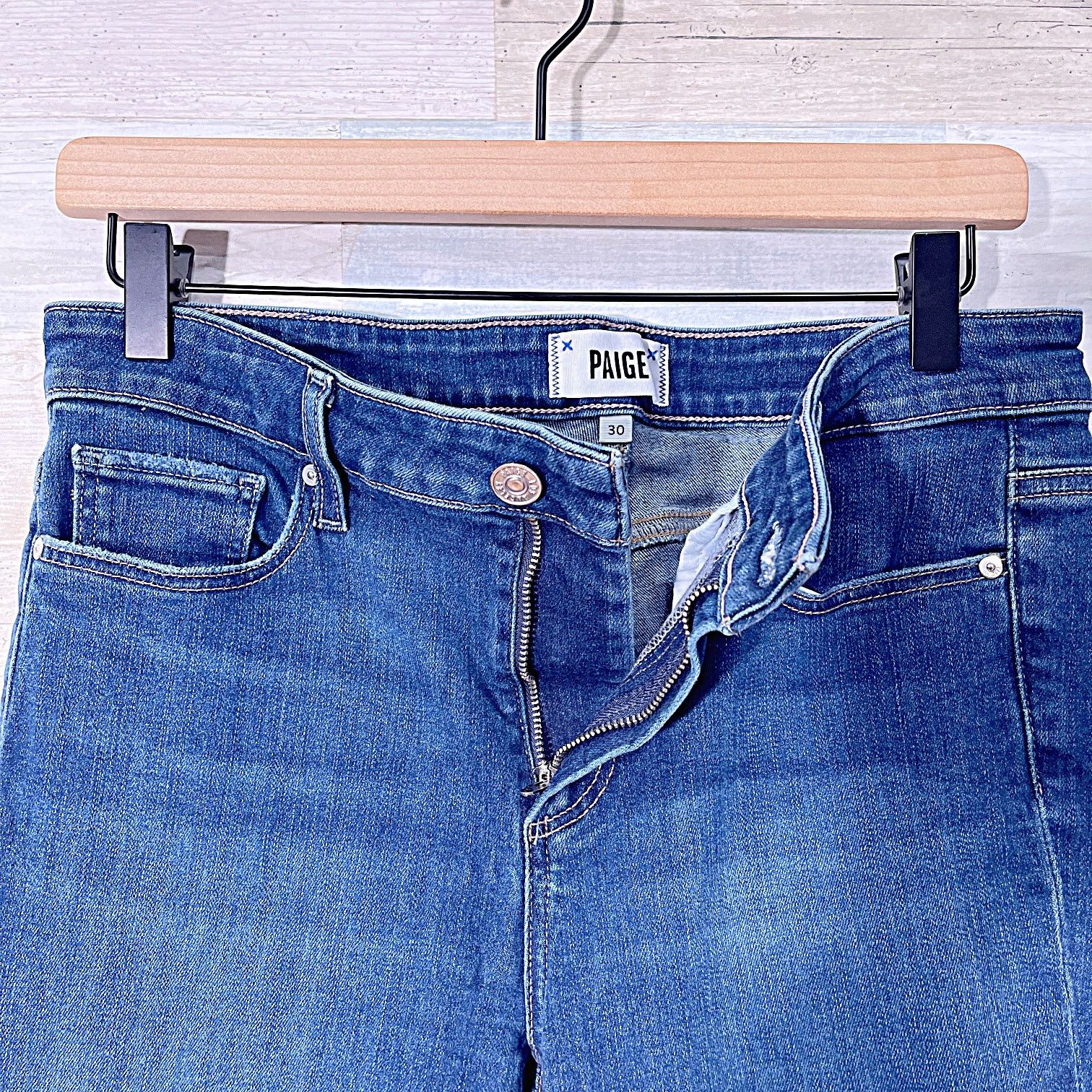 Paige PAIGE Shelby Crop Flare Jeans Blue Dark Wash Womens 30 Size 30" / US 8 / IT 44 - 4 Thumbnail