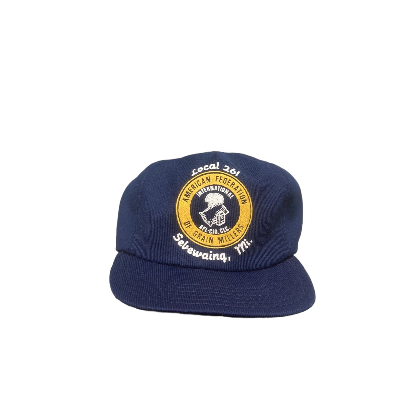 Vintage VINTAGE 80s SnapBack Hat Cap Local 261 Union Grain Millers Michigan Made in USA Baseball Cap Adjustable Men Blue USA Mens Size ONE SIZE - 1 Thumbnail