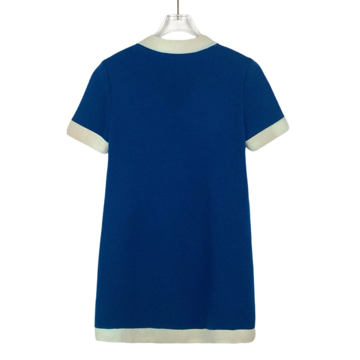 Gucci Gucci Blue Double G Logo Wool Knit Short Sleeve Dress K26WX Size XS / US 0-2 / IT 36-38 - 2 Thumbnail