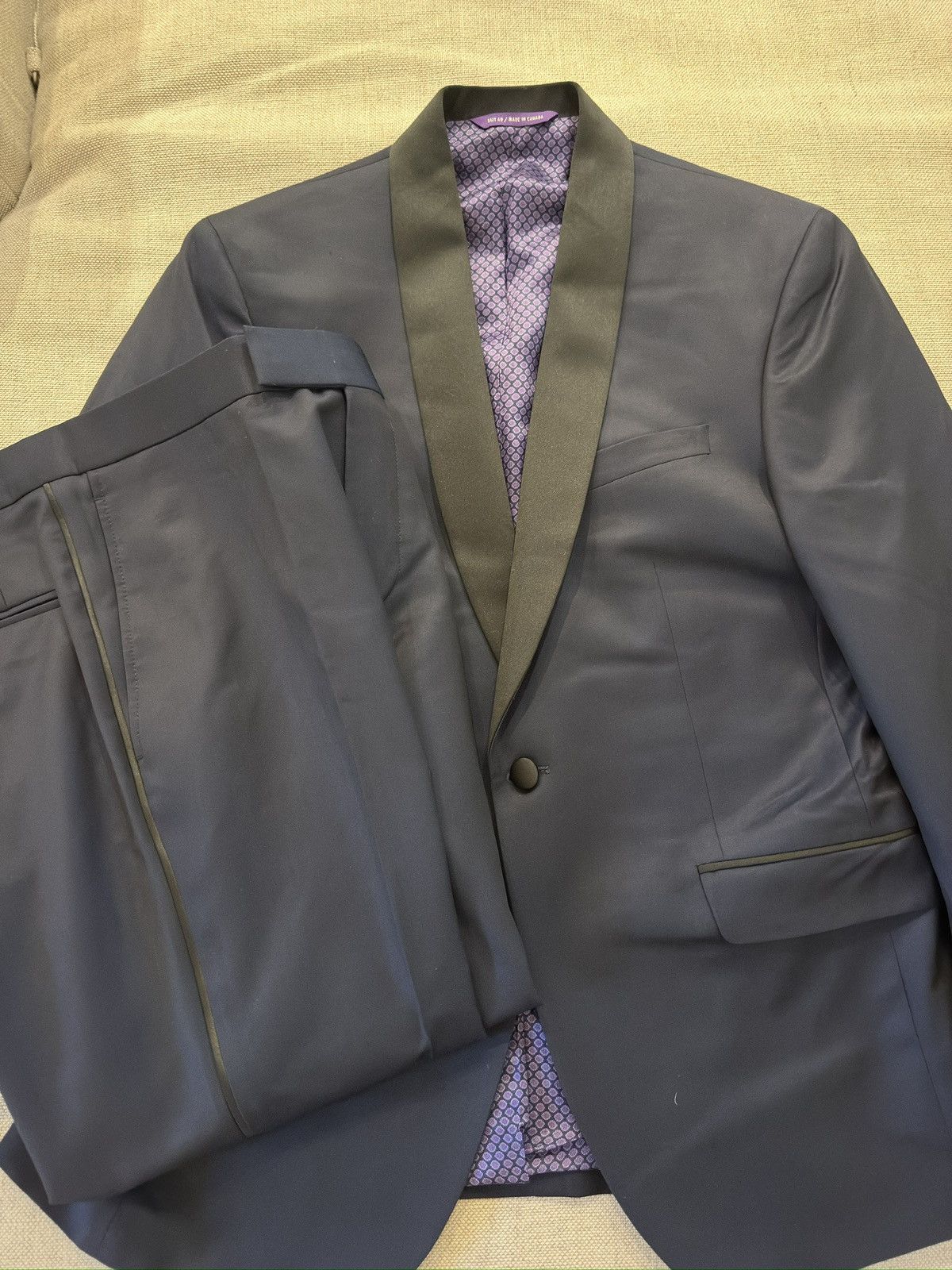Ted Baker Ted Baker London Mohair Blend Navy Shawl Lapel Tuxedo 40S Size 40S - 2 Thumbnail