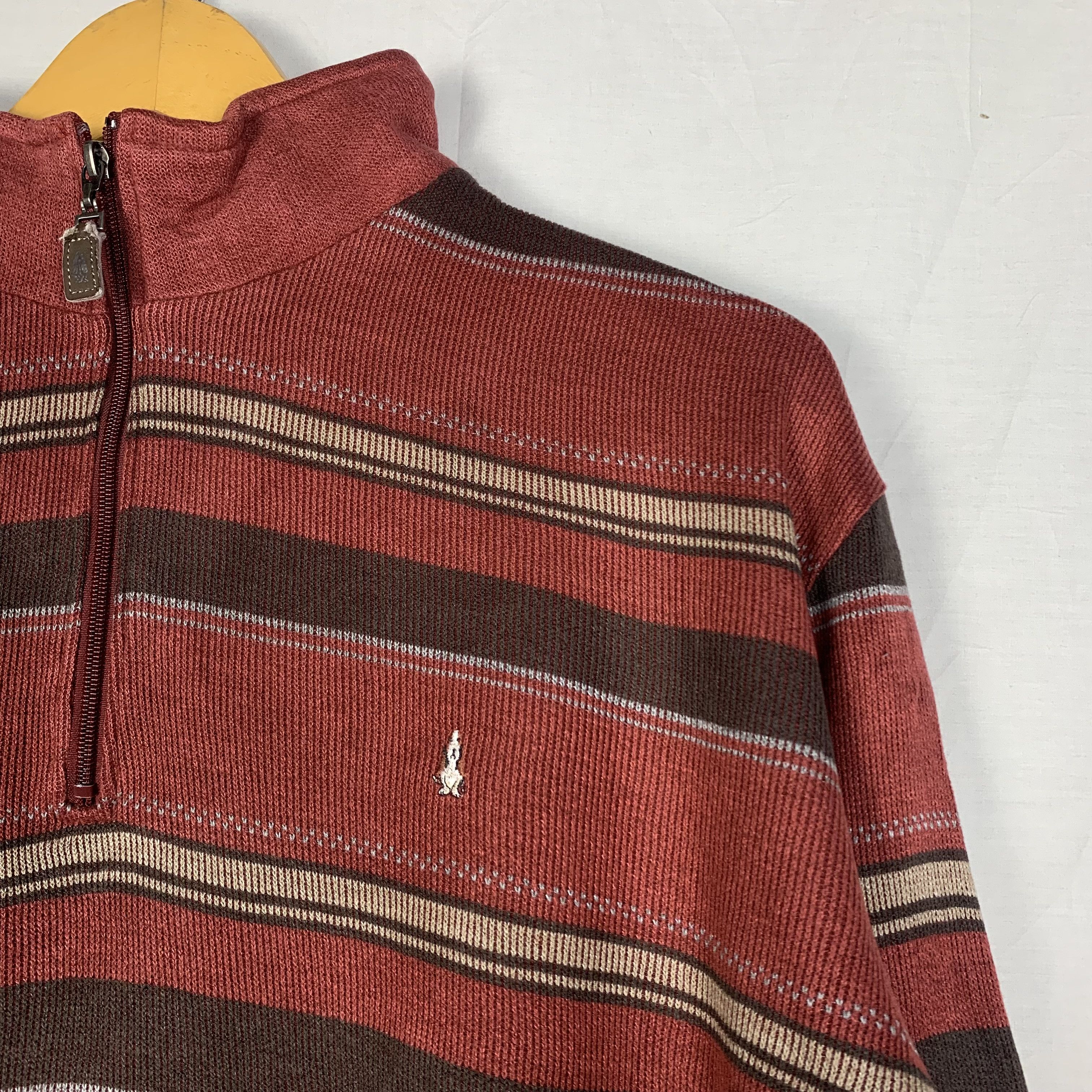Hush Puppies Vintage Hush Puppies Halfzip Stripped Sweatshirt Sweater Size US L / EU 52-54 / 3 - 4 Thumbnail