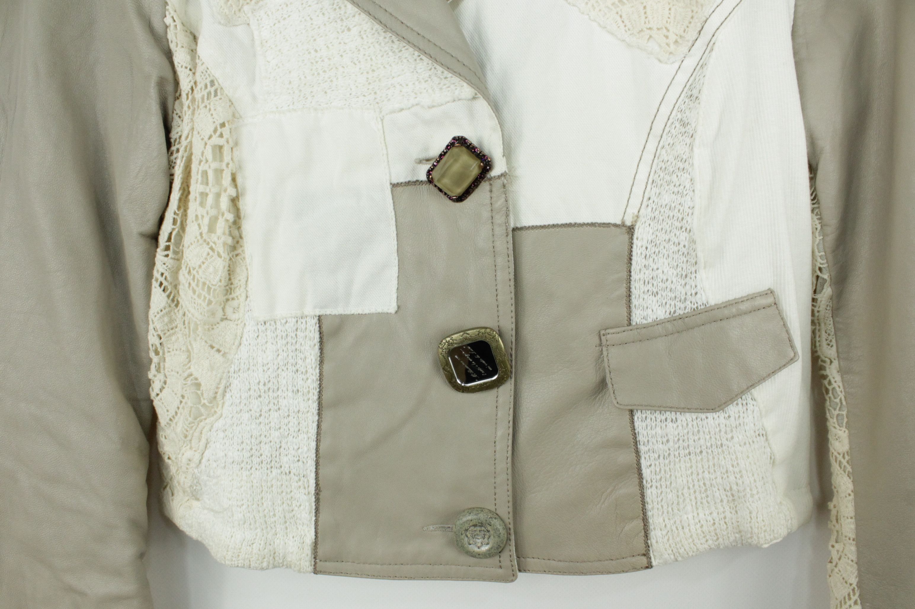 Elisa Cavaletti Elisa Cavaletti Club Leather Embroidered Cropped Jacket Size S / US 4 / IT 40 - 4 Thumbnail