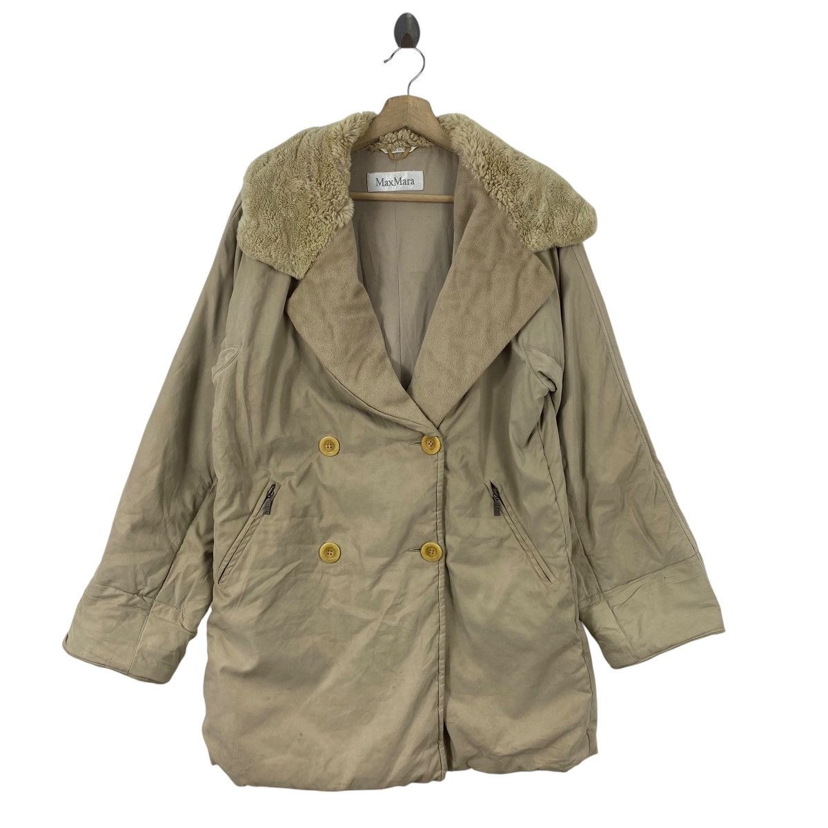 Max Mara Vintage MAXMARA Puffer Jacket Faux Fur Collar Double Size M / US 6-8 / IT 42-44 - 1 Thumbnail