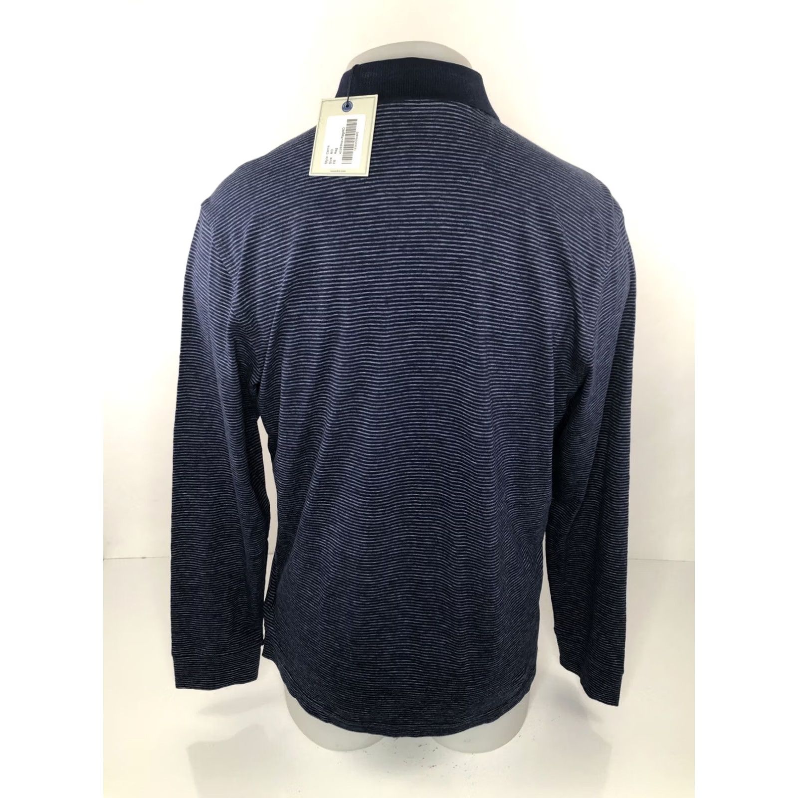 UNTUCKit UNTUCKit Polo Shirt Striped Long Sleeve Md. Navy Blue / Gray Men Shirt Tag New with Tags Size US M / EU 48-50 / 2 - 6 Thumbnail