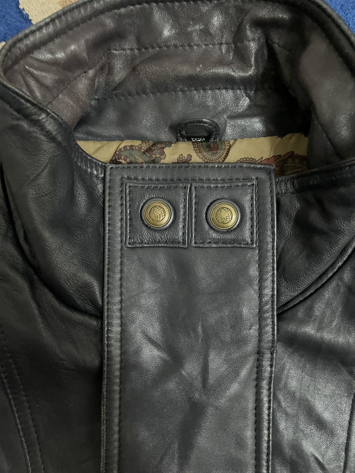 If Six Was Nine Vintage Italian Brand Leather Aviator Mafia Style Jacket Size US L / EU 52-54 / 3 - 7 Thumbnail