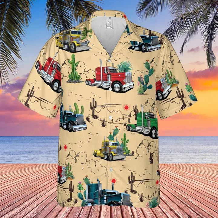 Other PETERBILT SEMI TRUCK PATTERN HAWAIIAN SHIRT Size US L / EU 52-54 / 3 - 3 Thumbnail