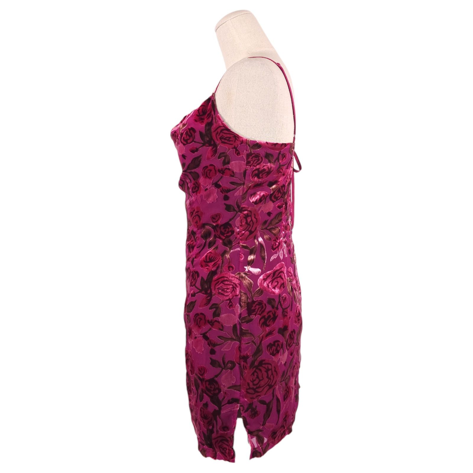 Other Tobi Velvet Floral Rose Square Neck Mini Dress Sz Small Size S / US 4 / IT 40 - 3 Thumbnail