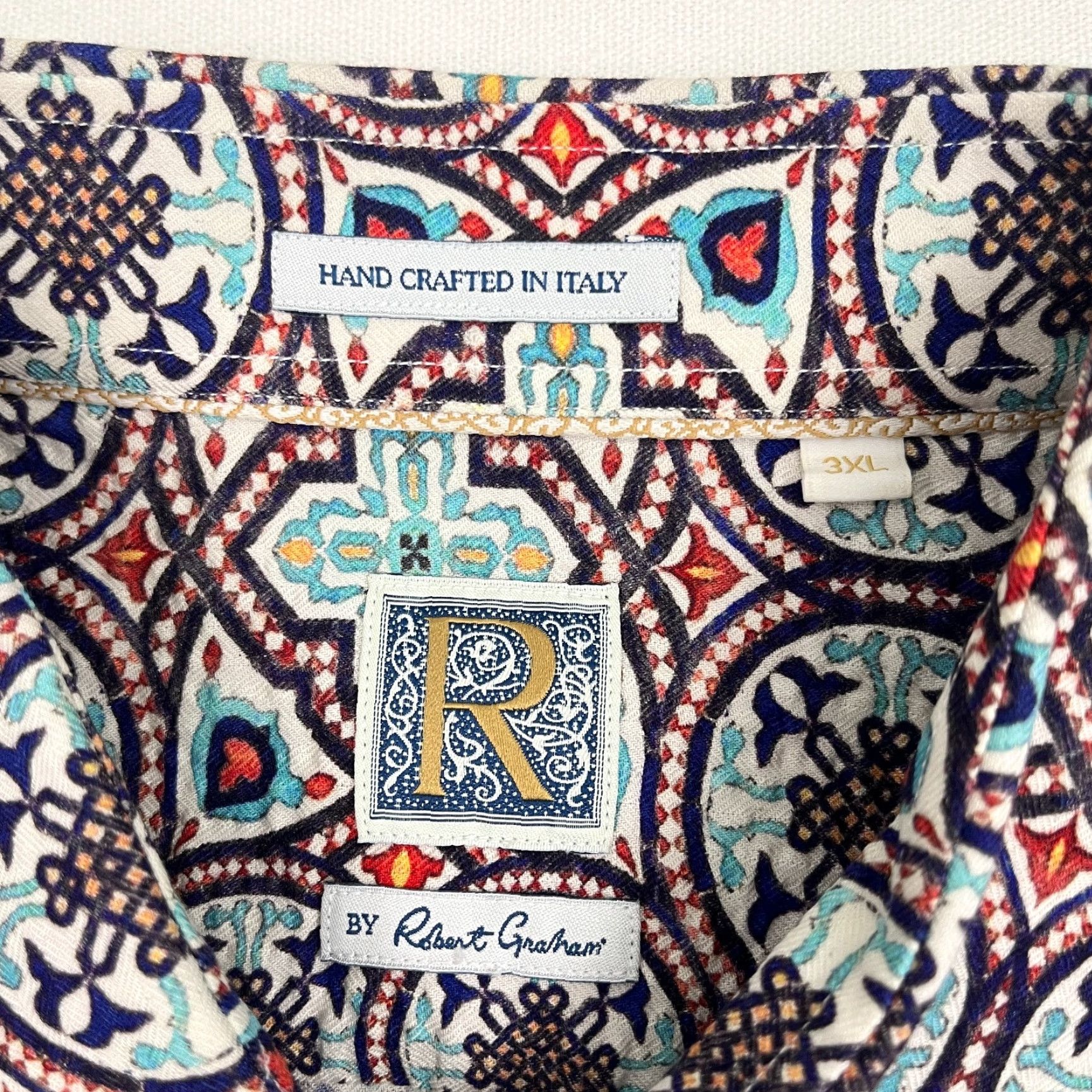 Robert Graham Robert Graham Vorsen Shirt Mens 3XL Geometric Button Up Hand Crafted in Italy Size US XXL / EU 58 / 5 - 2 Thumbnail