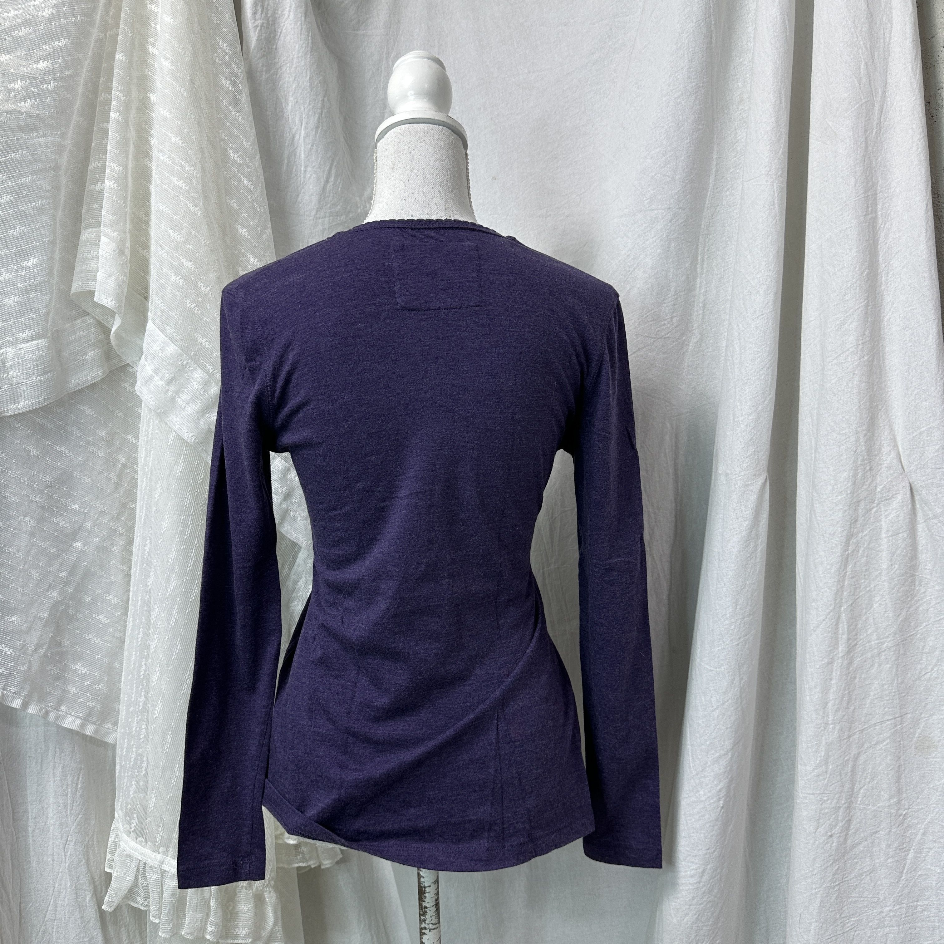 Vintage Vintage V-Neck Lilac Wrapped Longsleeve Blouse Y2K Size S / US 4 / IT 40 - 7 Thumbnail