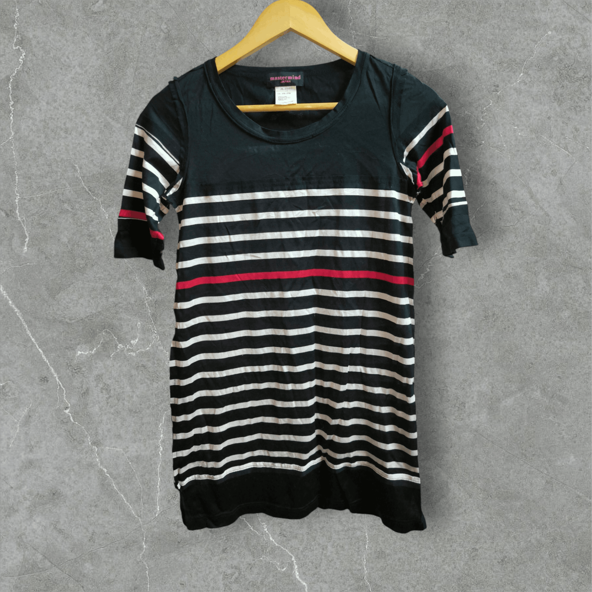 Japanese Brand × Mastermind Production Mastermind Japan Striped Tee Size XS / US 0-2 / IT 36-38 - 6 Thumbnail