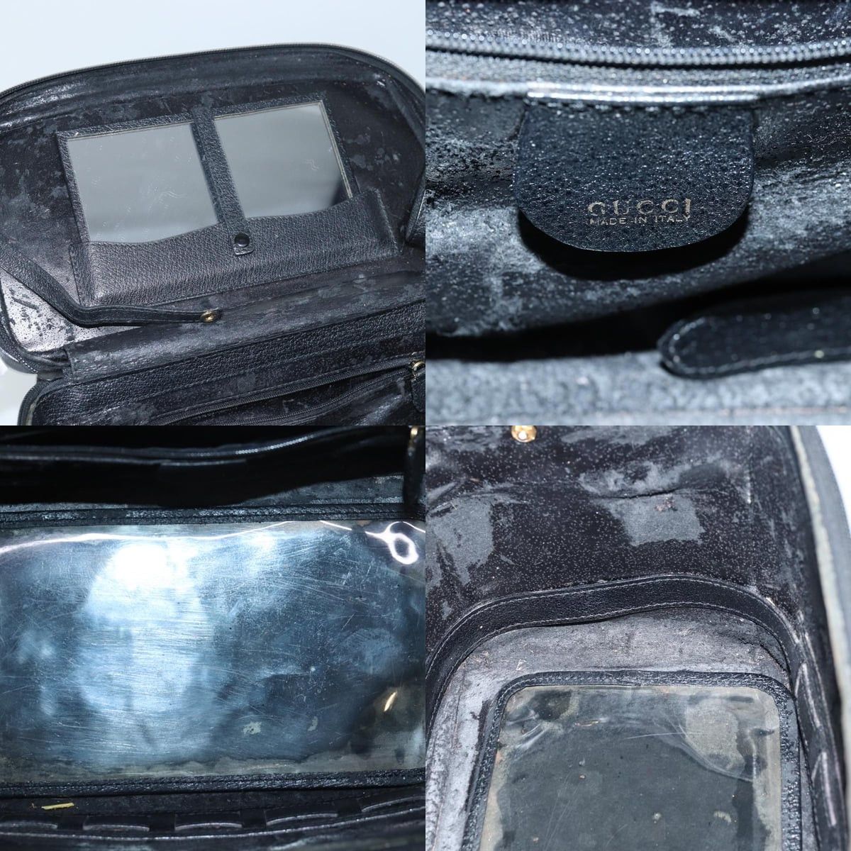 Gucci GUCCI Bamboo Vanity Hand Bag Leather Black 013 2122 013 2122 Size ONE SIZE - 11 Thumbnail