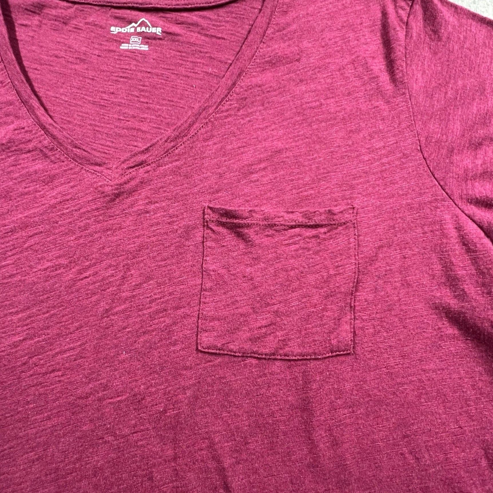 Eddie Bauer Eddie Bauer Women's 2XL Purple V-Neck Cotton Casual Pullover Tee Size XXL / US 16-18 / IT 52-54 - 3 Thumbnail