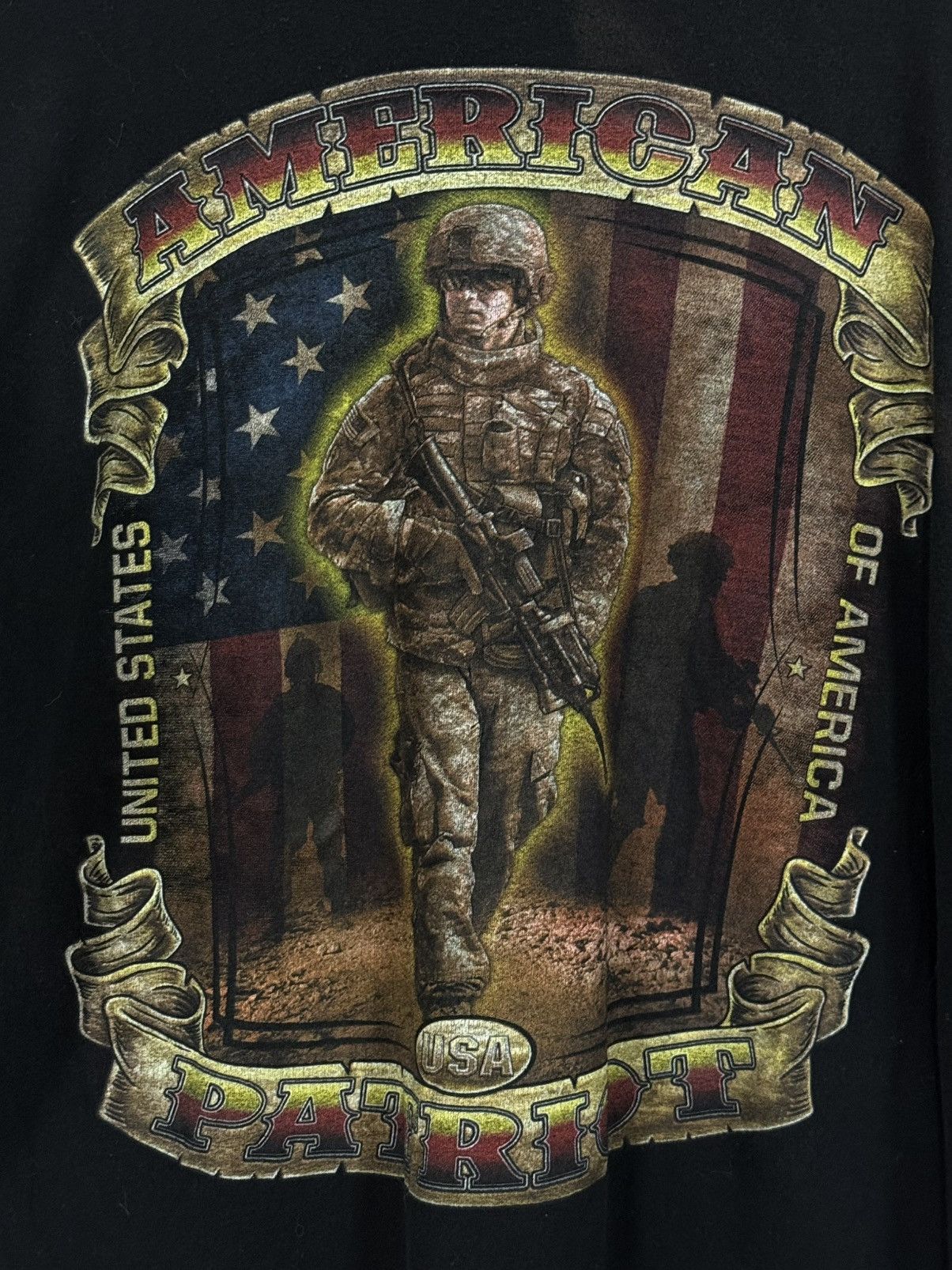 Vintage Vintage USA Military Soldier Art Patriot USA ARMY Flag Tee Size US XXL / EU 58 / 5 - 2 Thumbnail