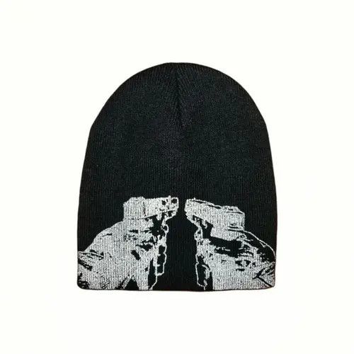Japanese Brand DUAL PISTOLS Hat Beanie BLACK Gothic Punk Rock y2k Size ONE SIZE - 7 Thumbnail