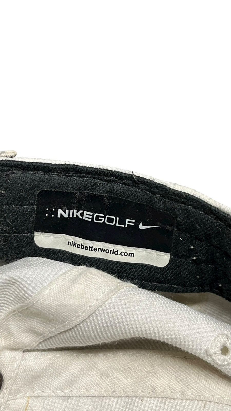 Nike Y2K Nike Golf White Hat with Black Swoosh Snapback Size ONE SIZE - 4 Thumbnail