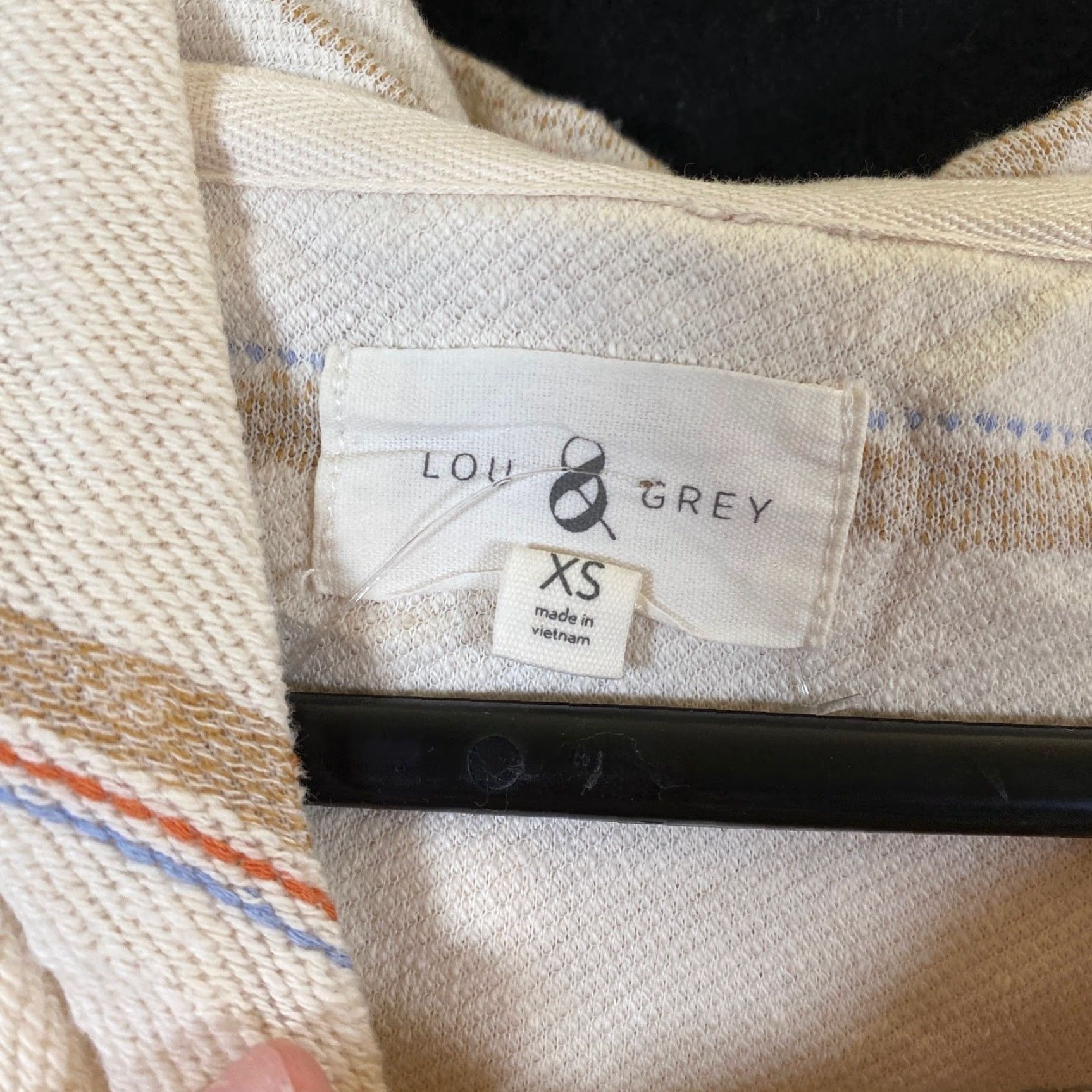 Lou & Grey Lou & Grey Womens Sweatshirt Multicolor Striped Cropped Long Sleeve Cotton XS Hooded Pullover Casual Workwear Boho Striped Knit XS Womens Size XS / US 0-2 / IT 36-38 - 4 Thumbnail