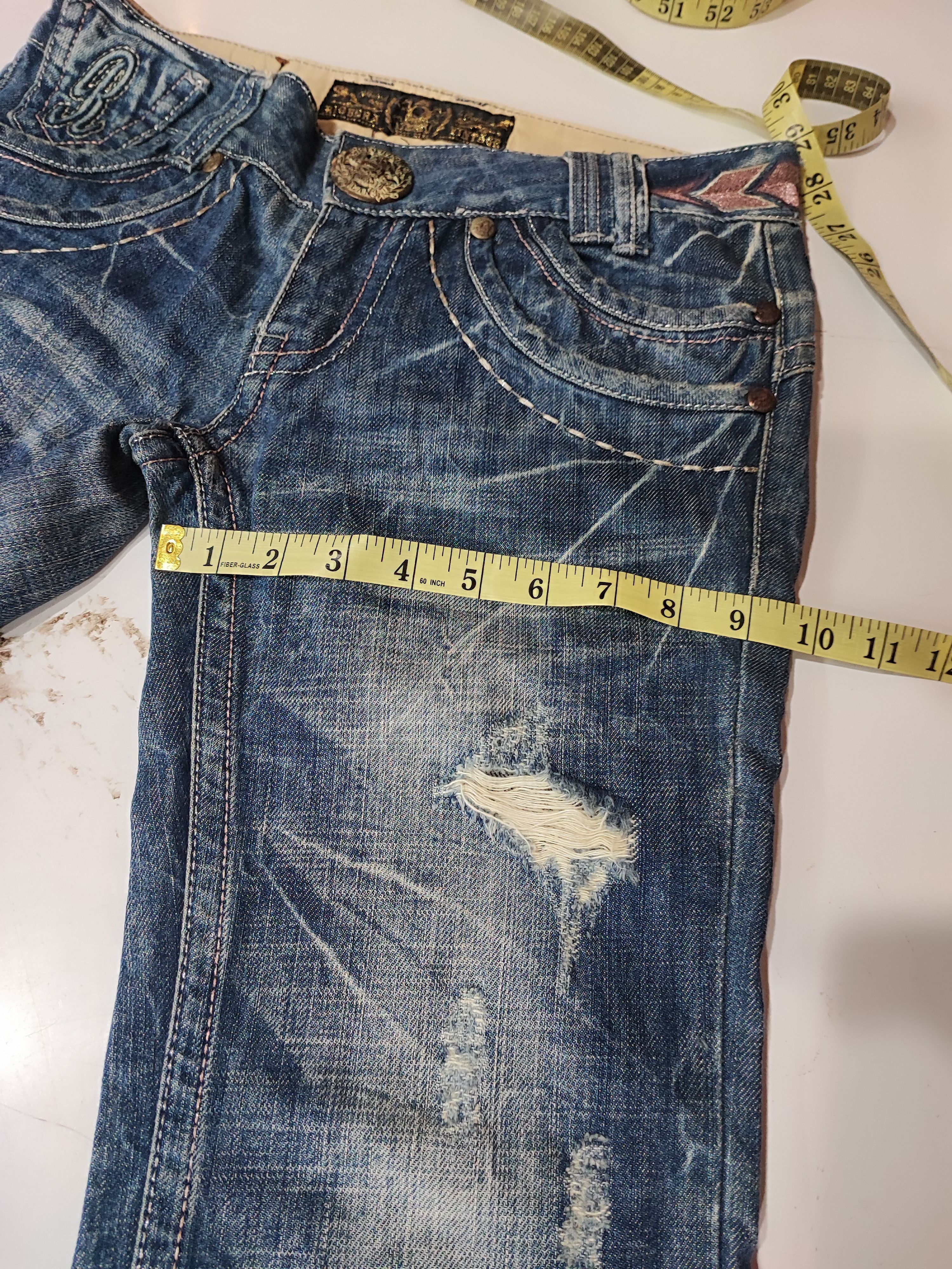Ed Hardy Y2K Vintage RIOBERA GOTHIC FLARE JEANS Size US 30 / EU 46 - 21 Thumbnail