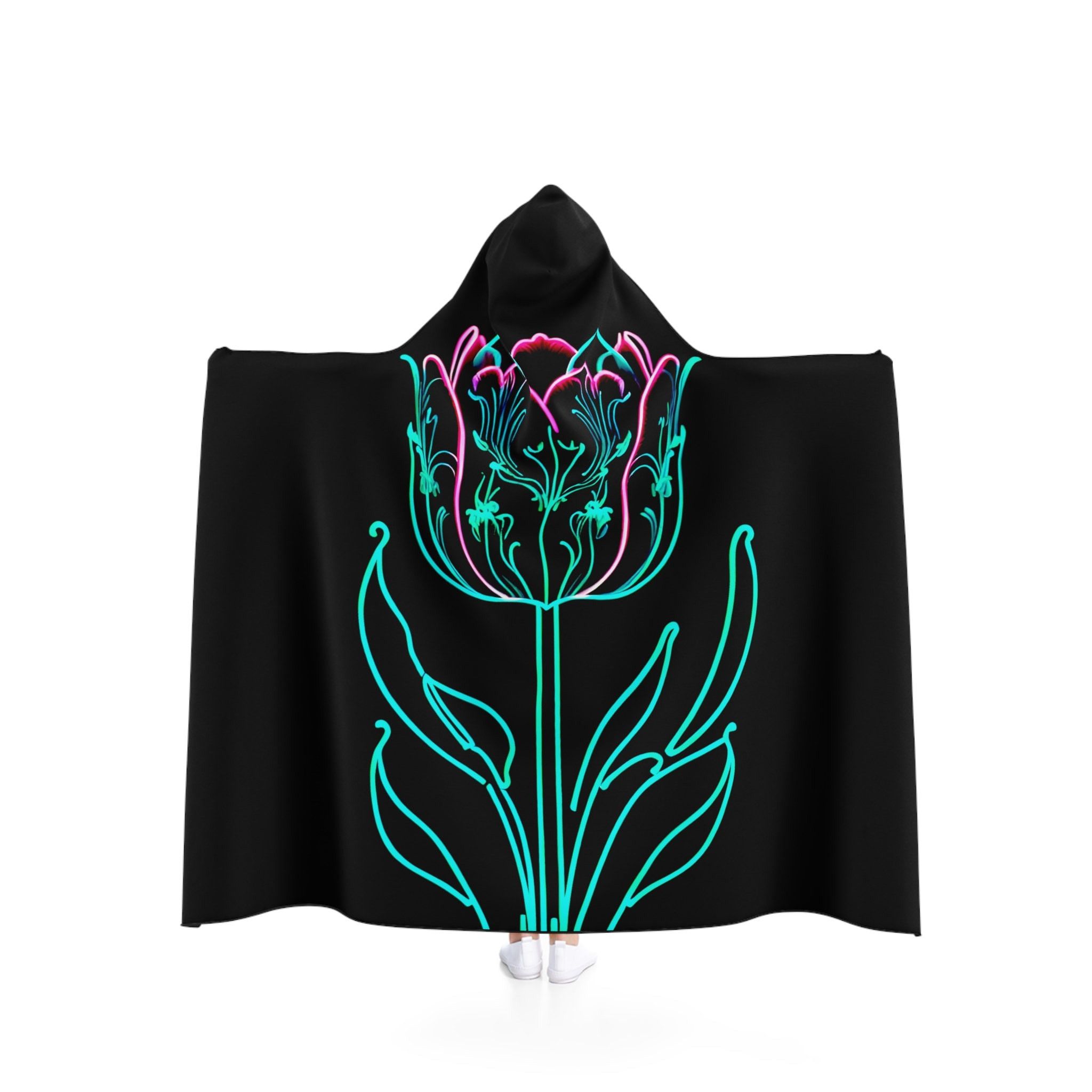 image of Disco Lemonade,tulip Neon, Hooded Cloak, Rave Blanket, Edm, Women's