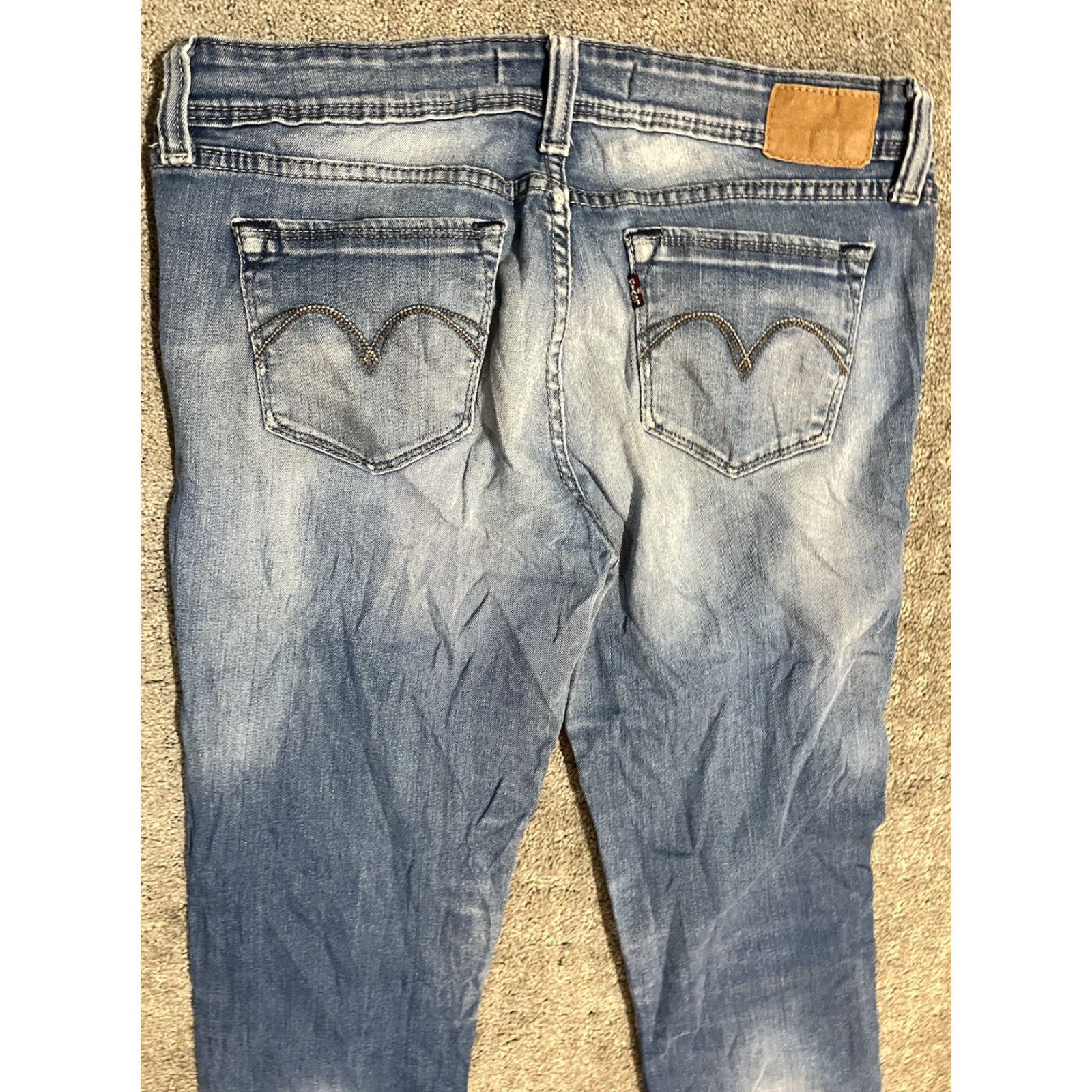 Levi's Levi’s Demi Curve Mid Rise Skinny Bootcut Blue Jeans Women 30 30x27 Denim Slim Stretch Distressed 5-Pocket 9?0s College Size 30" / US 8 / IT 44 - 2 Thumbnail