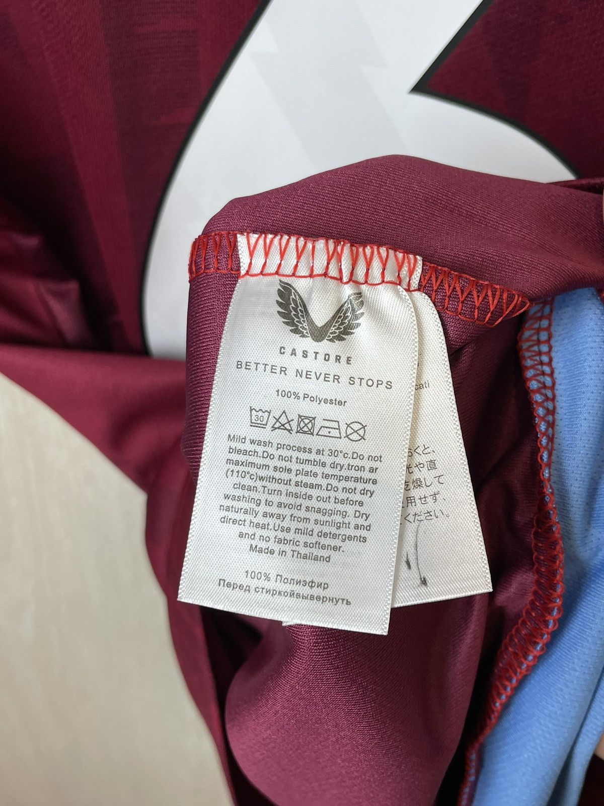 Castore Aston Villa Sam Proctor #6 Jersey Size L Size US L / EU 52-54 / 3 - 9 Thumbnail