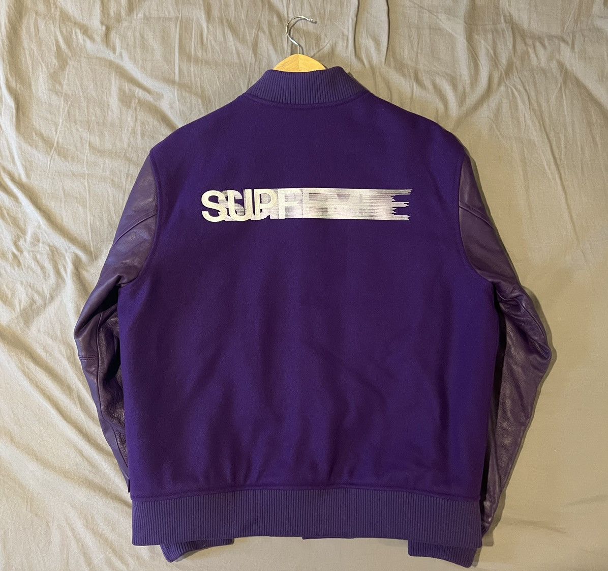 Supreme Supreme Motion Logo Varsity Jacket | Grailed