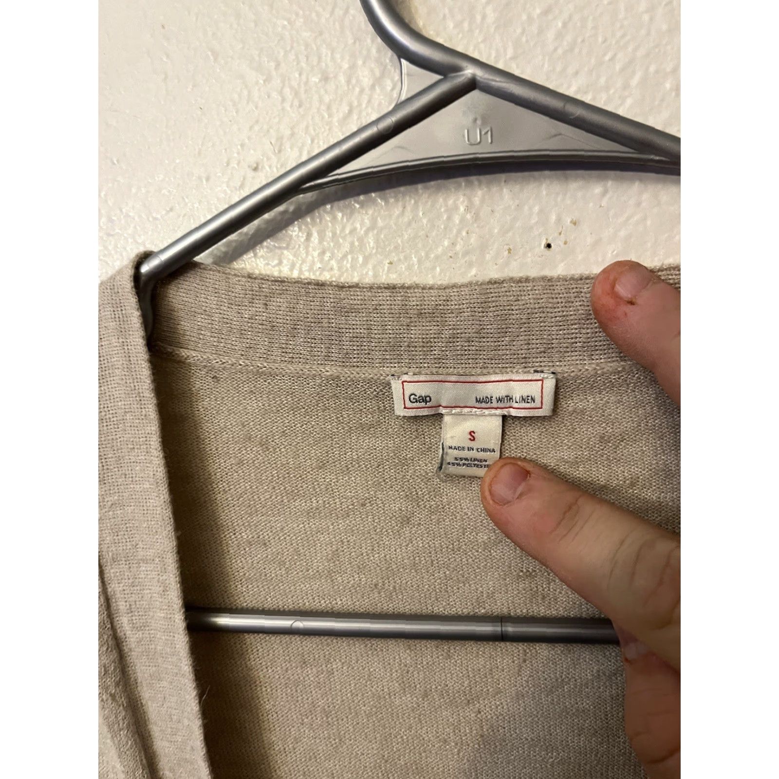 Gap Gap Cardigan Linen Blend V-Neck Button Front Long Line Beige Small Size S / US 4 / IT 40 - 3 Thumbnail