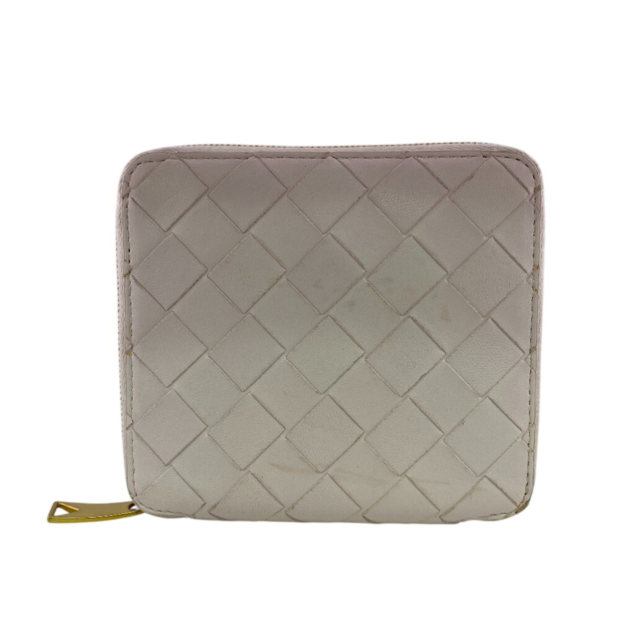Bottega Veneta Bottega Veneta Round Zipper Maxi Intrecciato Bi-fold Wallet Pink Size ONE SIZE - 1 Thumbnail