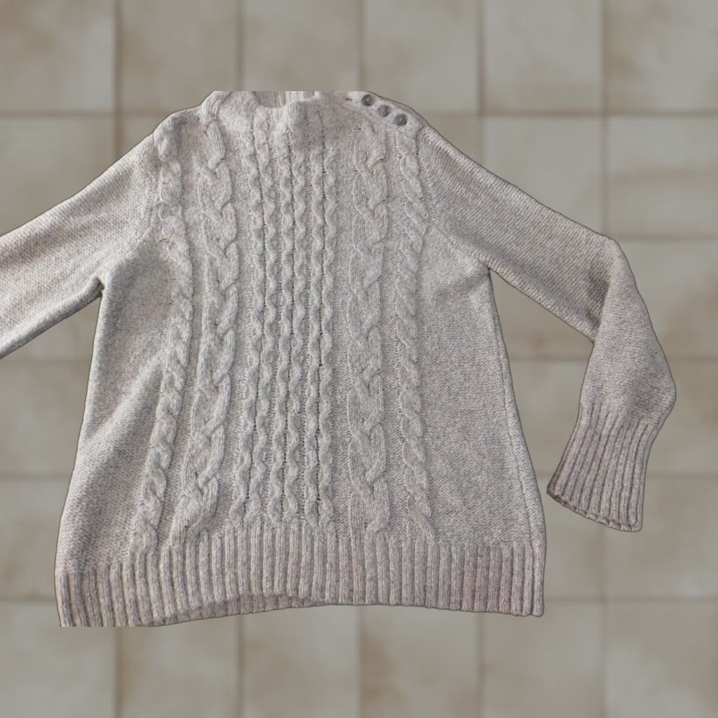 Vintage St. John's Bay Sweater Pullover Womens XL Gray Knit Lightweight Stretch Crew Neck Long Sleeve Size XL / US 12-14 / IT 48-50 - 1 Thumbnail
