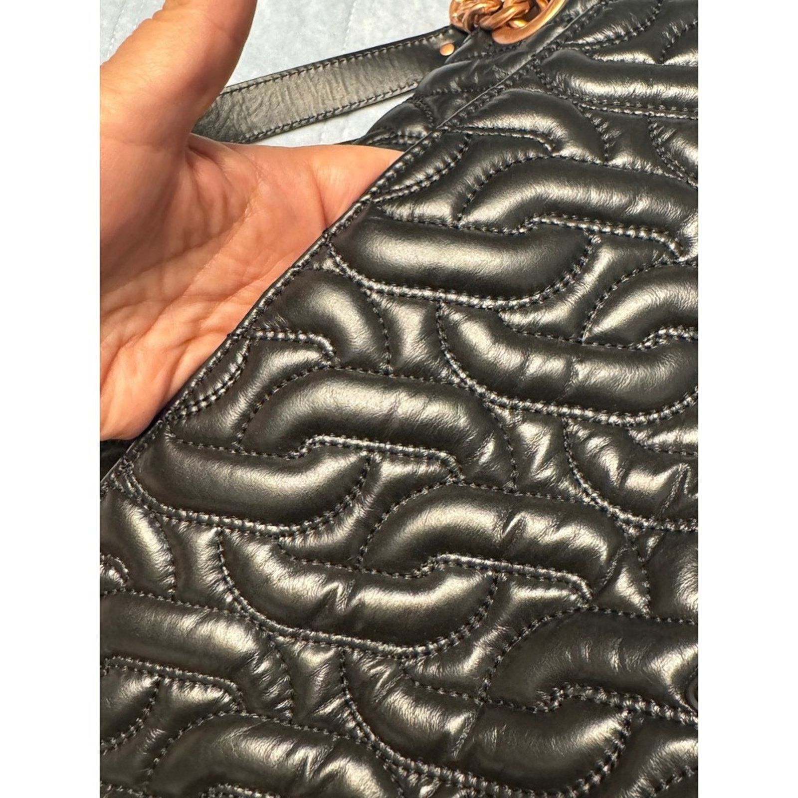 Rebecca Minkoff Rebecca Minkoff Black Quilted Leather Shoulder Bag Chain Size ONE SIZE - 7 Thumbnail