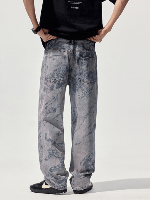 Japanese Brand × Jean Trendy heavy distressed straight loose tie-dyed jeans Size US 32 / EU 48 - 4 Thumbnail