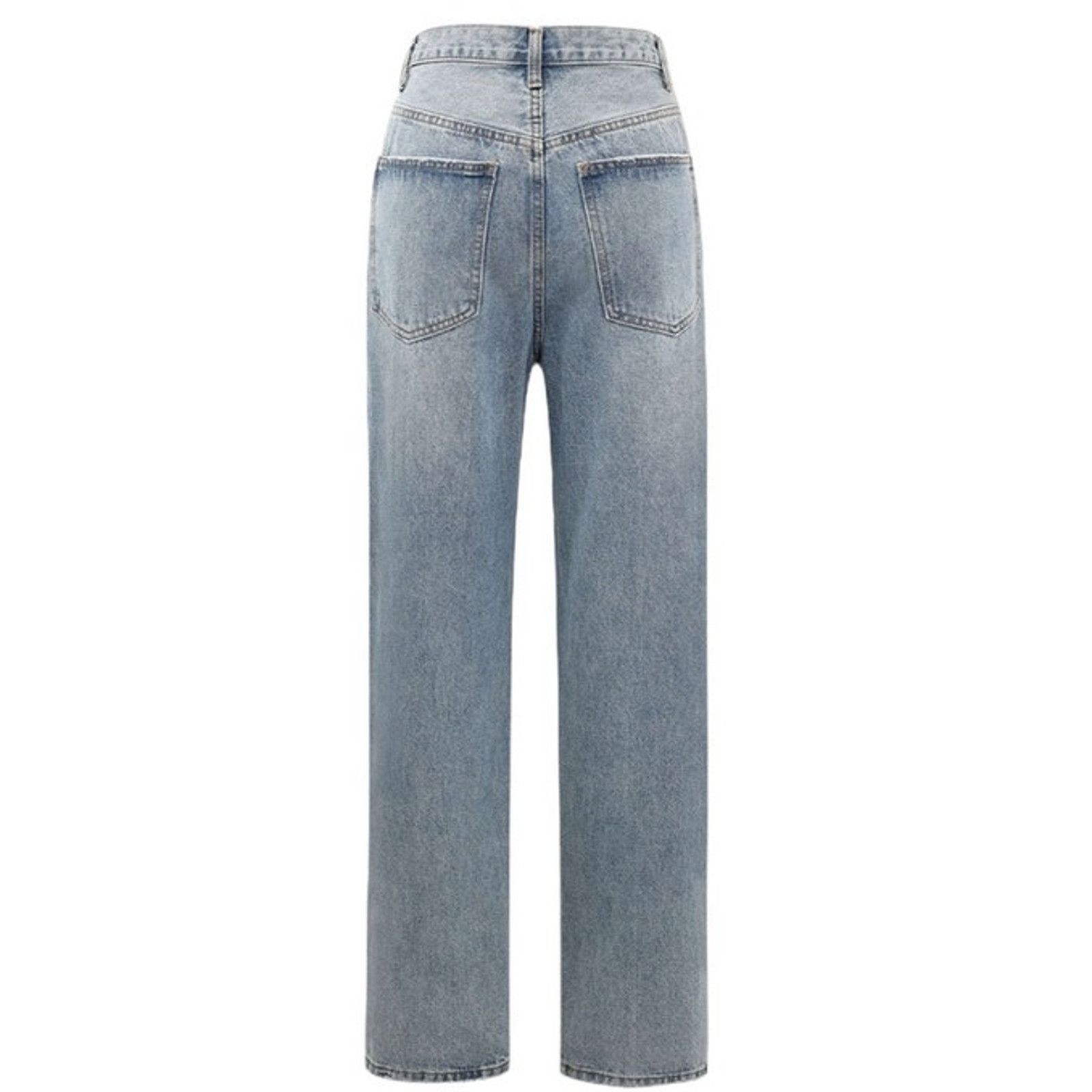 Other Micas Light Blue Asymmetric Waist Straight Leg Denim Jeans Size 25" / US 0 / IT 36 - 2 Thumbnail