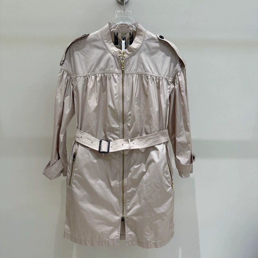 Burberry Burberry Pink Zip Belt Trench Coat Size US M / EU 48-50 / 2 - 1 Thumbnail