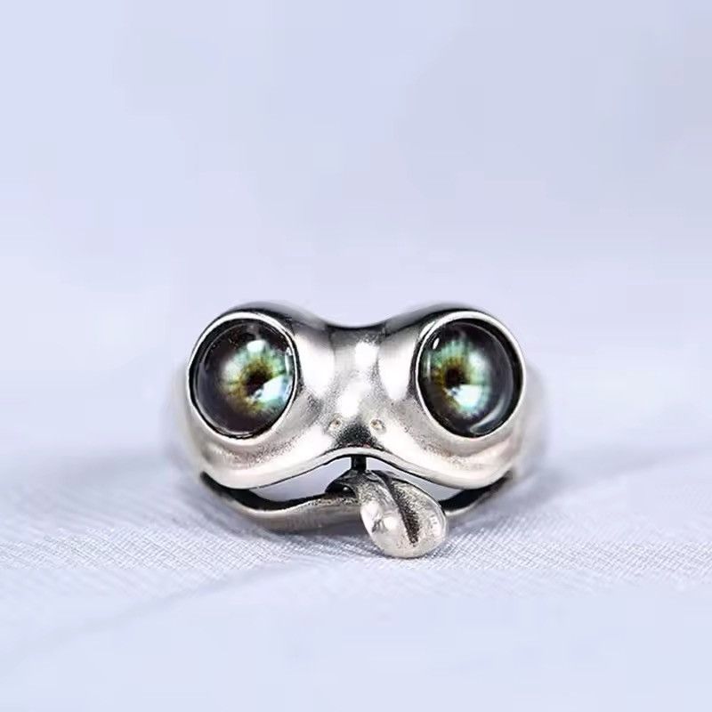 Jewelry × Vintage Tongue Twisting Frog Resizeable Ring Size ONE SIZE - 2 Thumbnail