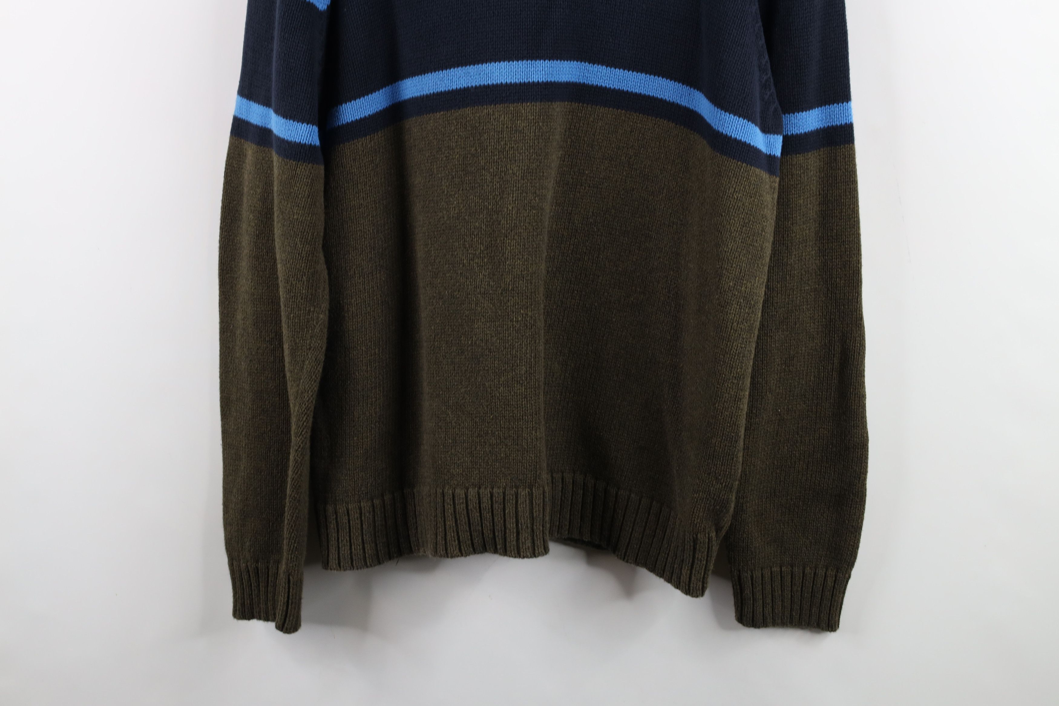 J.Crew × Vintage Vintage 90s J Crew Block Knit Half Zip Pullover Sweater Size US L / EU 52-54 / 3 - 3 Thumbnail