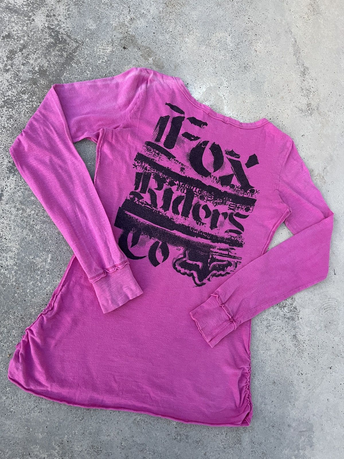 Affliction × Fox Racing × Le Grande Bleu (L.G.B.) Vintage Fox Riders Co Punk Gothic Long Sleeve T-Shirt Size US S / EU 44-46 / 1 - 5 Thumbnail