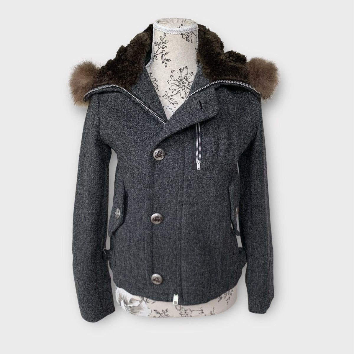 Issey Miyake ISSEY MIYAKE SUNAOKUWAHARA FUR WOOL HOODIE JACKET CROPPED Size S / US 4 / IT 40 - 2 Thumbnail