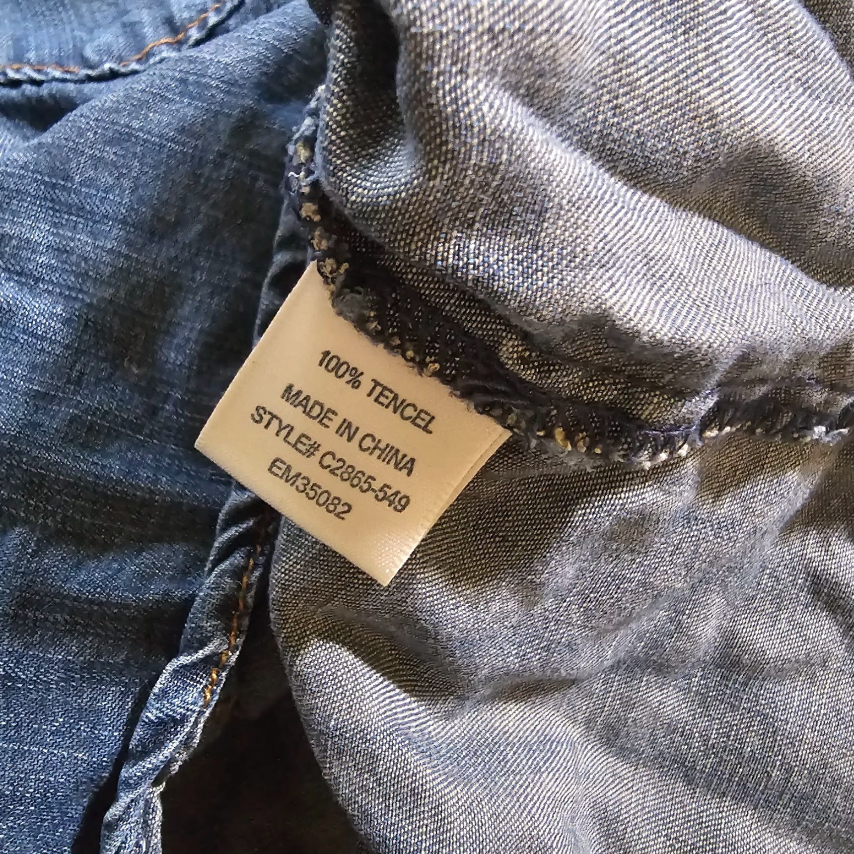 Denime Cloth & Stone Top Women Medium Blue Chambray Denim Button Long Sleeve Casual Size M / US 6-8 / IT 42-44 - 7 Thumbnail
