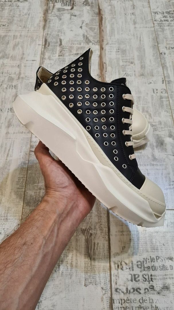 Rick Owens Drkshdw Rick Owens DRKSHDW Abstract Ramones Eyelet Low Top Sneakers Size US 7.5 / EU 40-41 - 4 Thumbnail