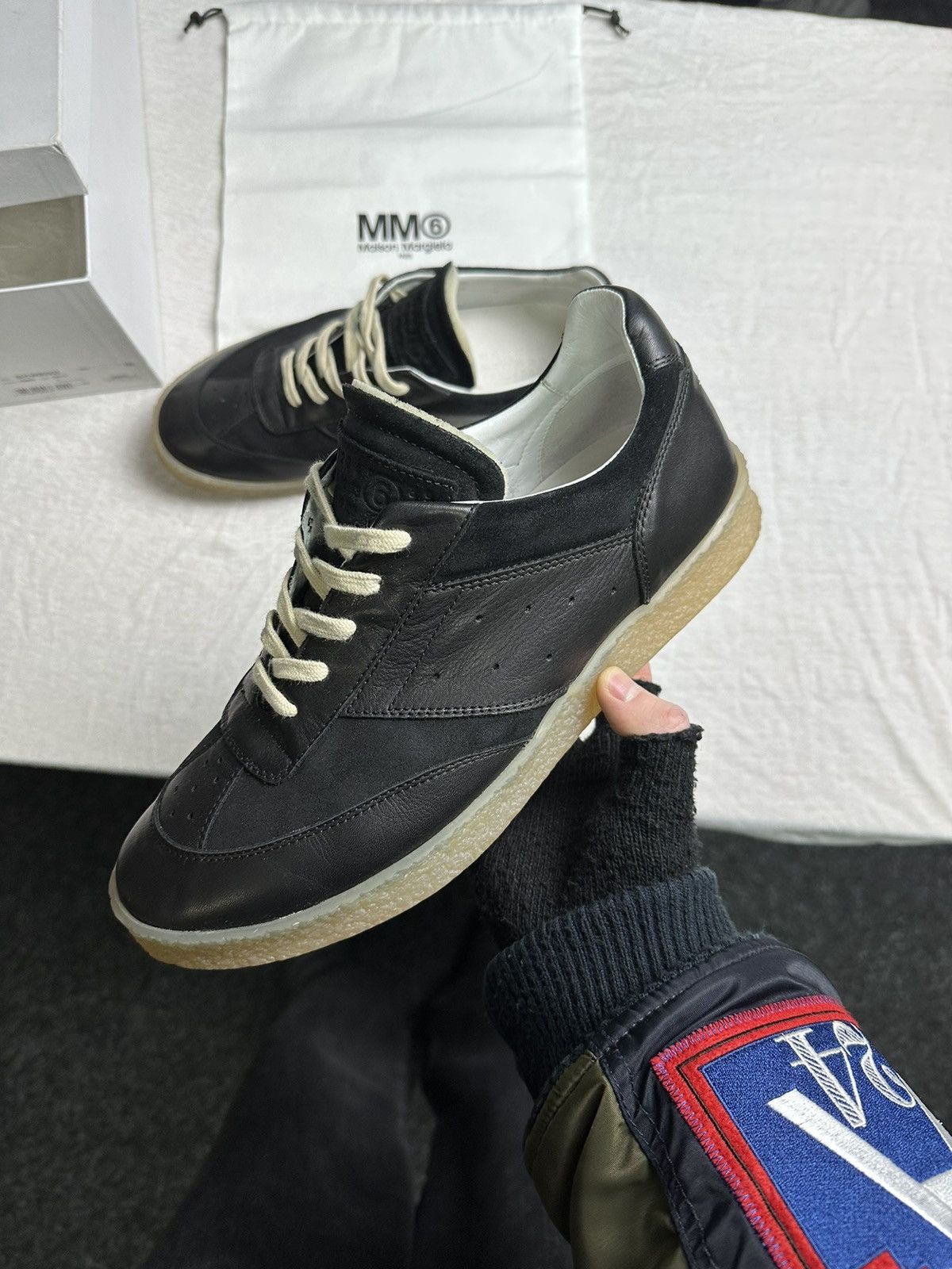 スニーカー MAISON MARGIELA BLACK LEATHER CLIMBER SNEAKERS Black Climber Sneakers by Maison Margiela on Sale