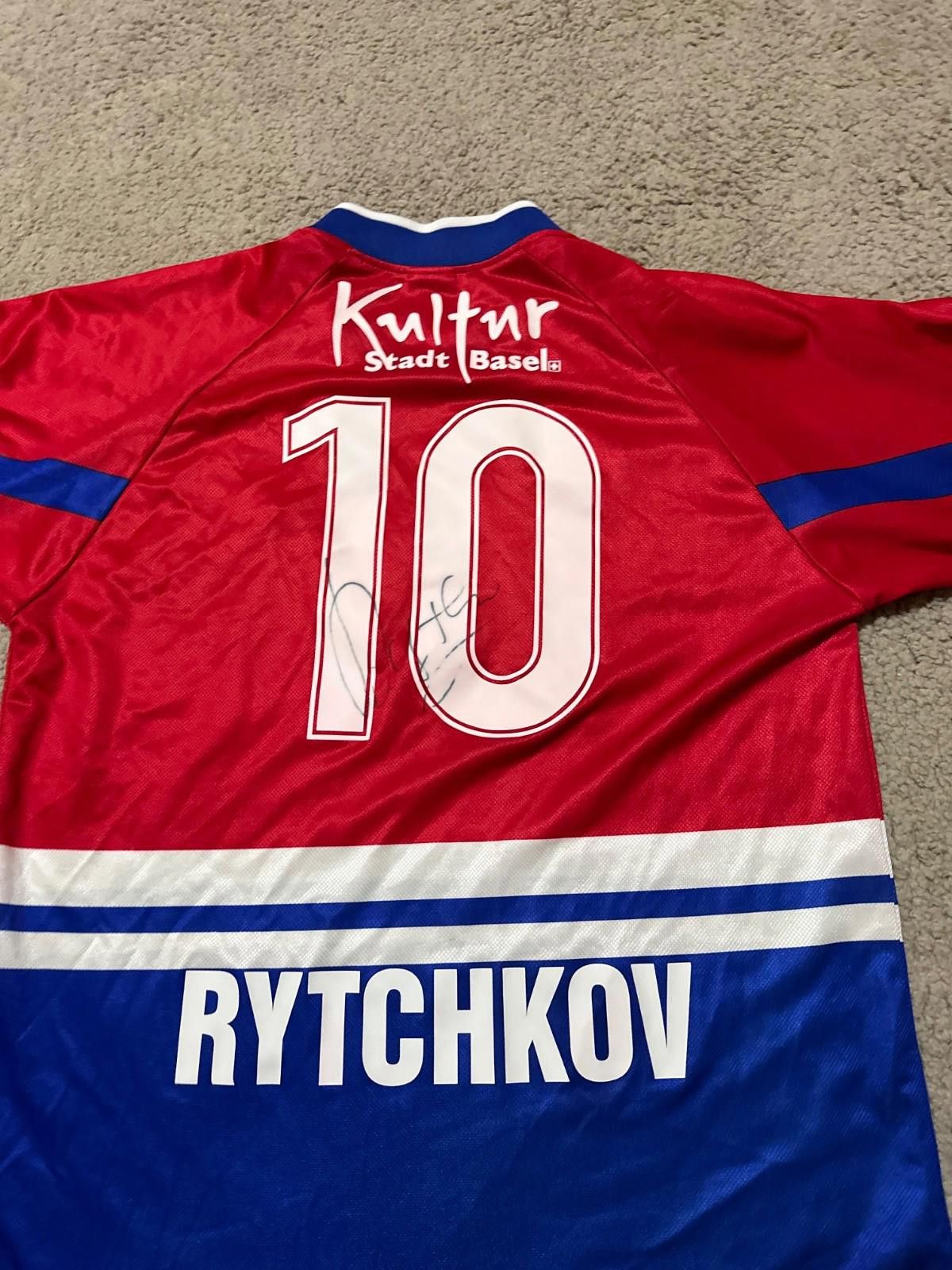 Nike #10 RYTCHKOV FC Basel 1998/99 Football Shirt Soccer Jersey Size US XL / EU 56 / 4 - 8 Thumbnail