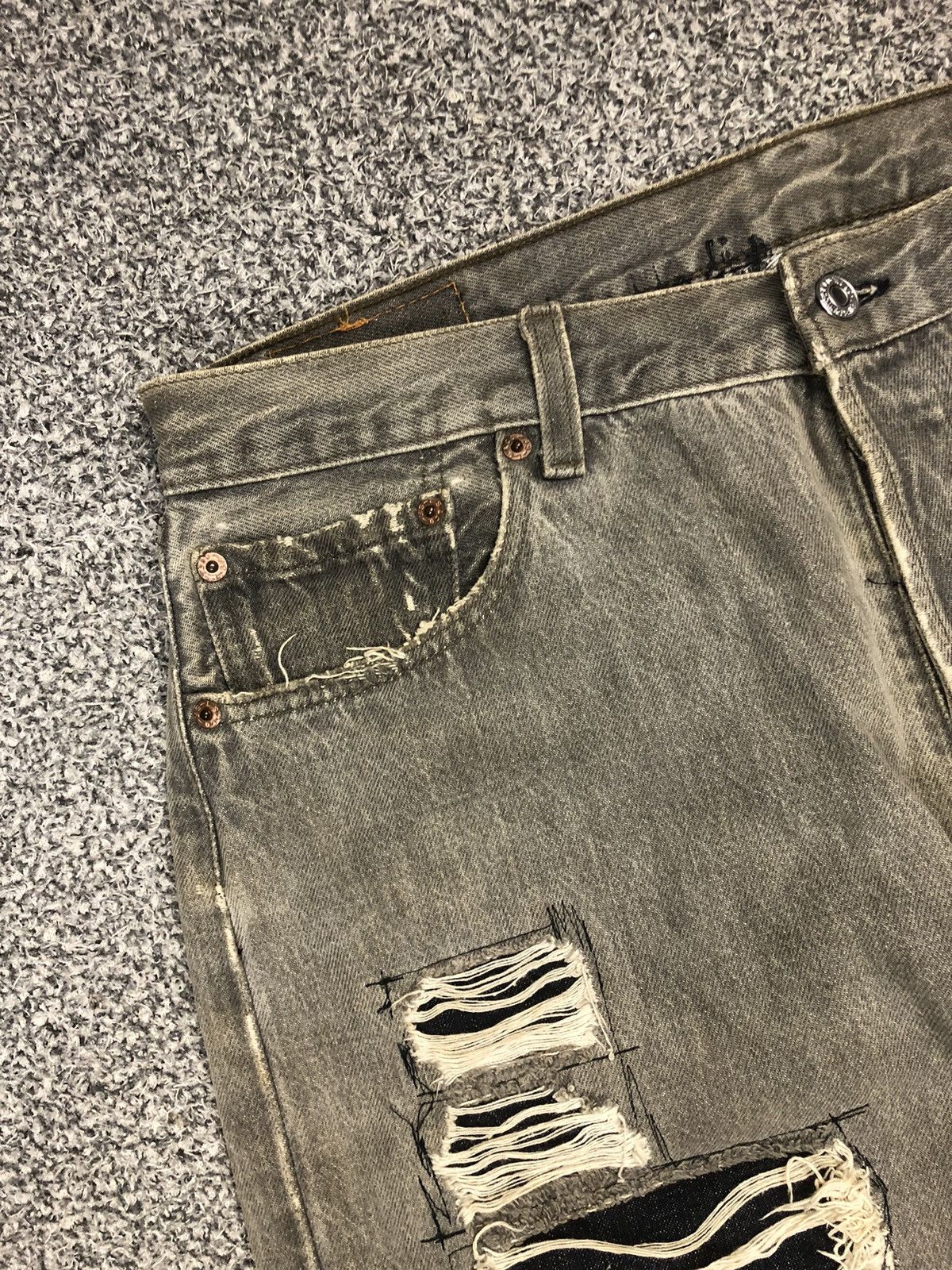 Japanese Brand × Levi's × Vintage Vintage Levis 511 Distressed Patches Kurt Cobain Style Jeans Size US 34 / EU 50 - 3 Thumbnail