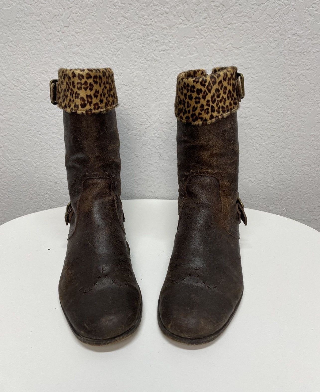 If Six Was Nine AS 98 Vibe Artisan Black Leather Side Zip Ankle Biker Boots Size US 8.5 / IT 38.5 - 4 Thumbnail